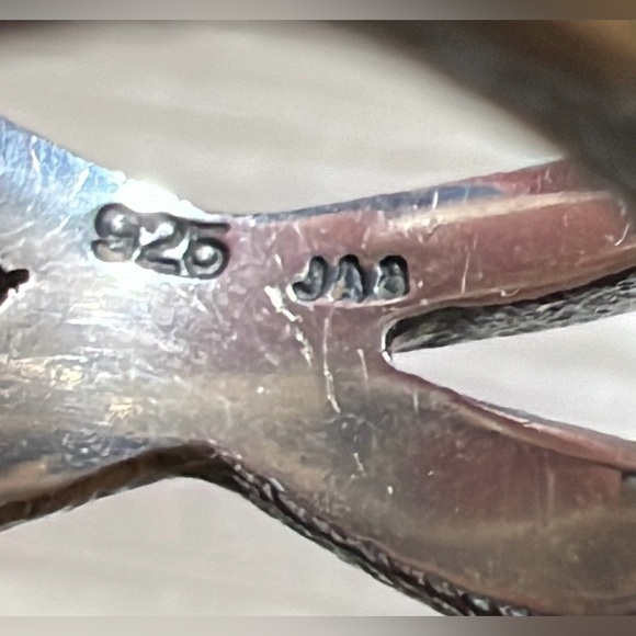 Jens Aagaard Sterling Silver & Gold CZ Abstract Split Shank Ring, Size 6 - Picture 7 of 10